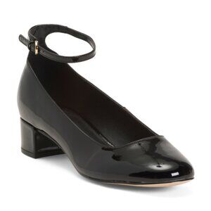 MARC FISHER LTD Patent Leather Parri Ankle Wrap Block Heels